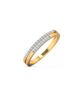 Sally Round Diamond Engagement Gold Ring